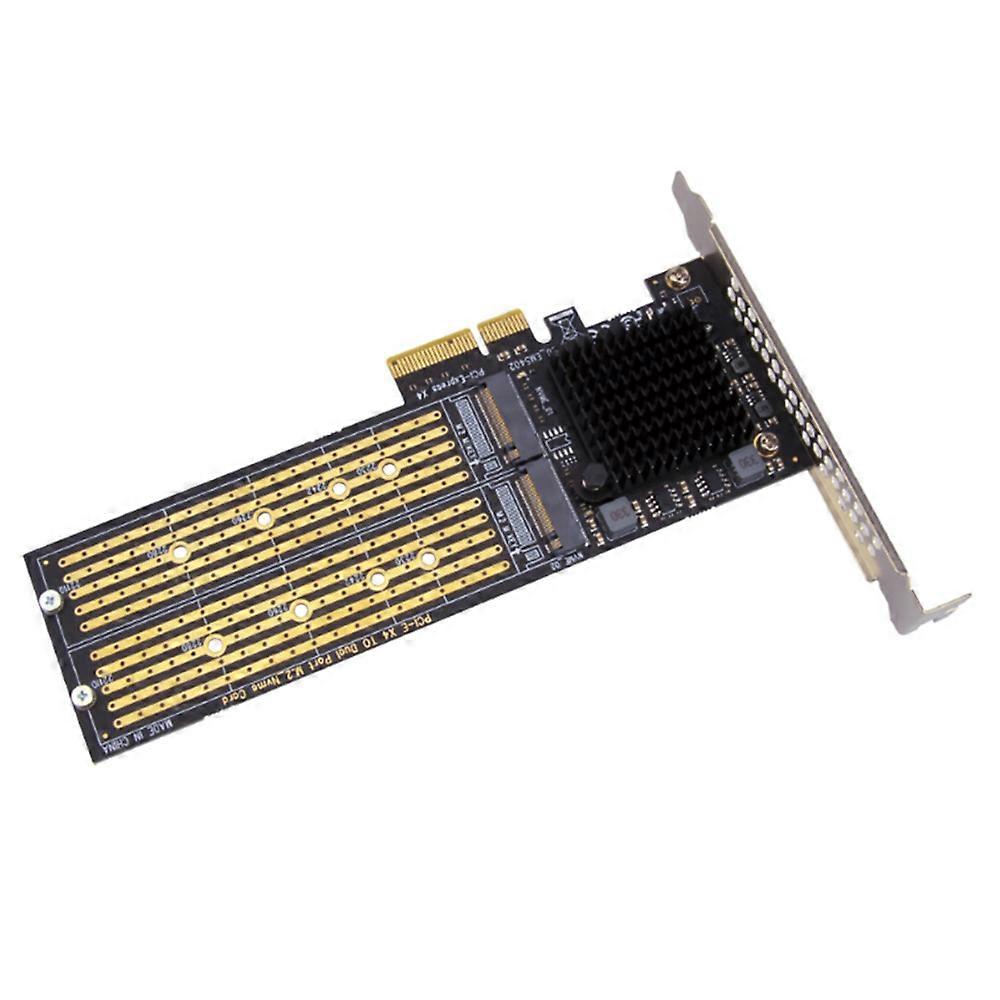 PCI-E X4 to Dual NVMe PCIe Adapter,M.2 NVMe SSD to PCI-E X8/X16 Card Support M.2 (M Key) NVMe SSD
