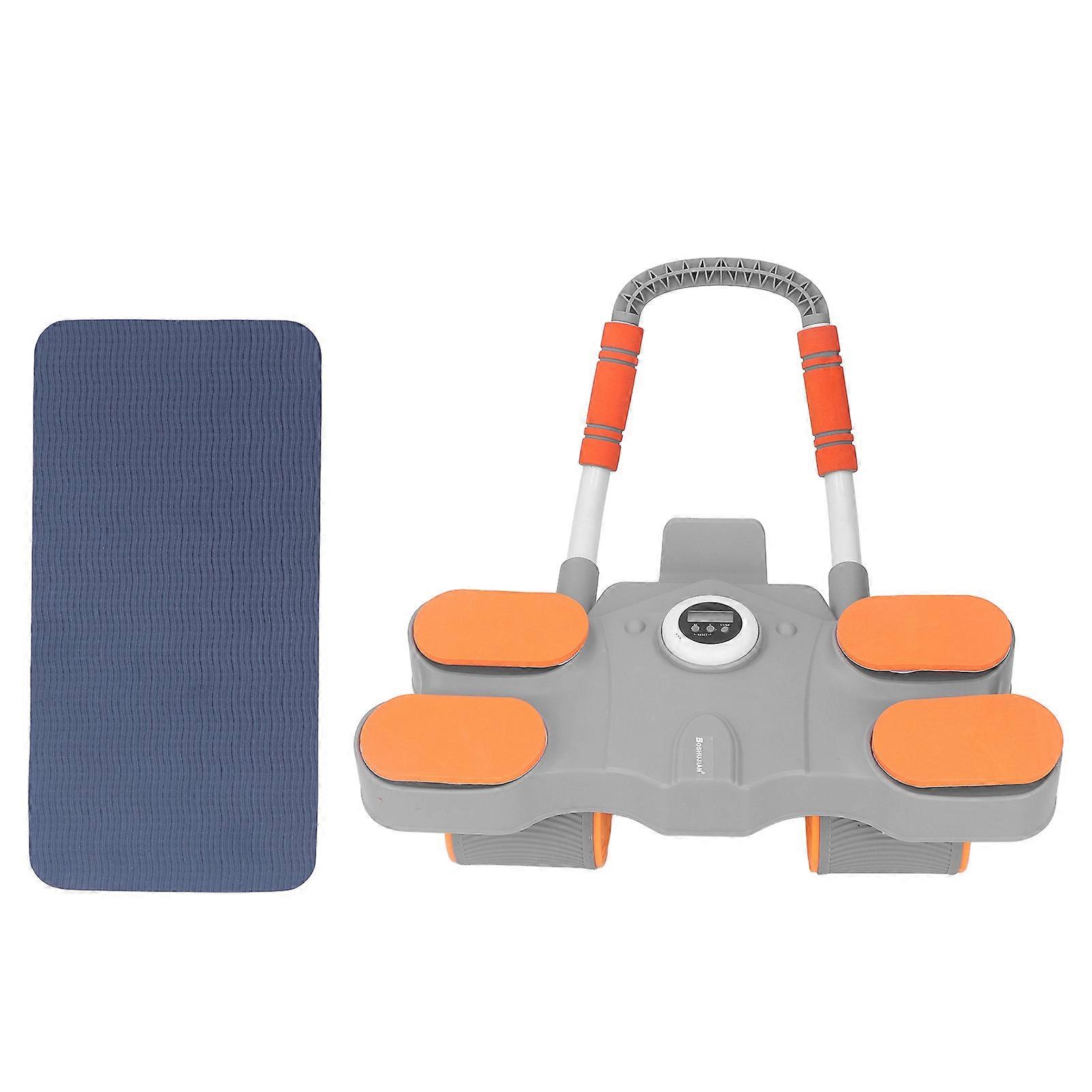 Abdominal Fitness Wheel Automatic Springback Timing Function Belly Slimming Plank Aid for Men Women