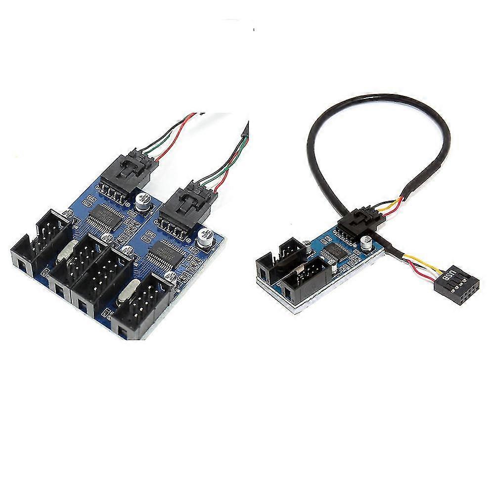 30cm Usb 9 Pin Interface Header Motherboard Extension Splitter 1 To 2+4 Cable Desktop Usb2.0 Hub Co