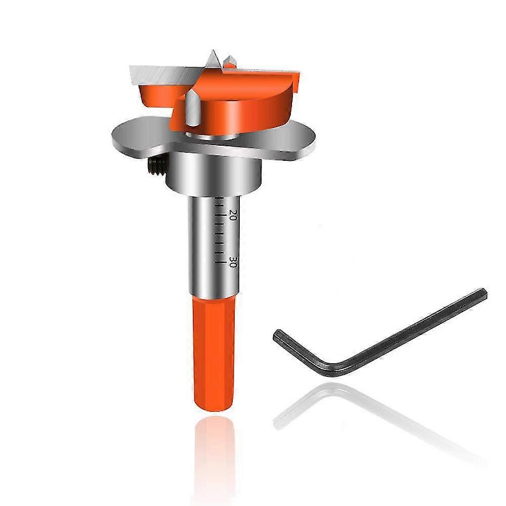 Hinge Jig Drill Guide Set, Hex Handle Adjustable 35mm Forstner Bit, Concealed Hinge Boring Jig Drill