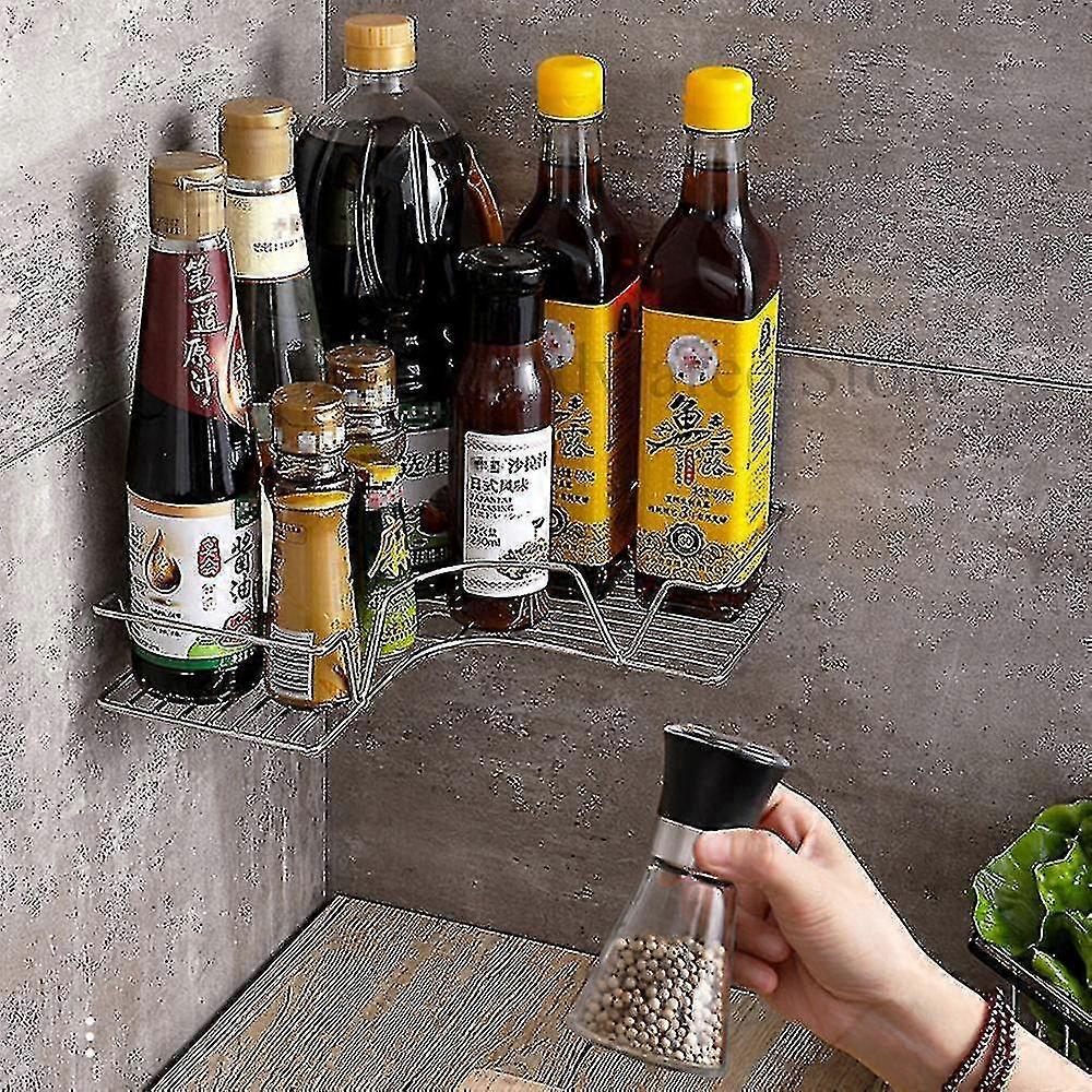 Wall Storage Rack Spice Organizer Mount Bracket Cabinet Kitchen
