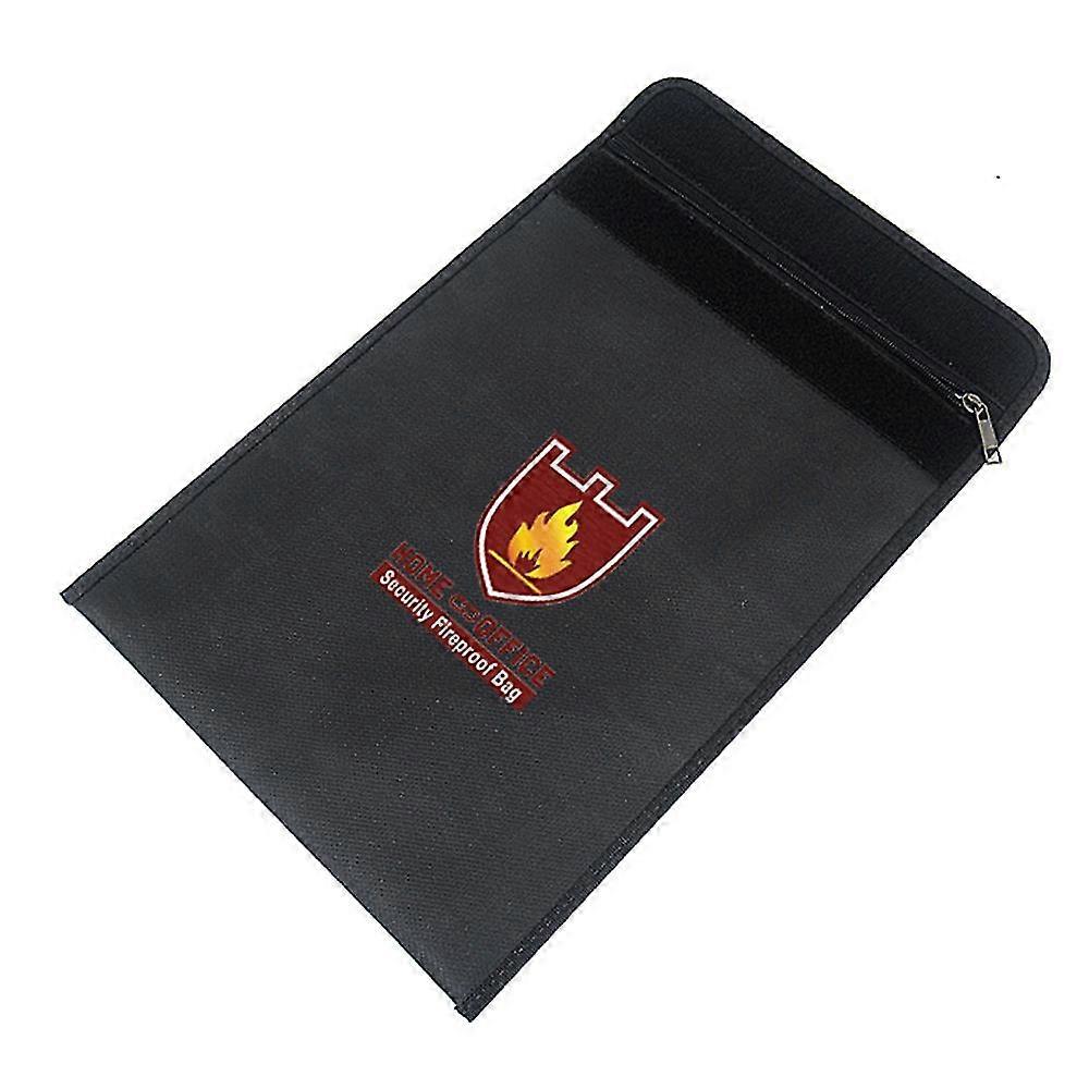 Document Bag Silicone Coated Fire Resistant Bag,38x28cm,black