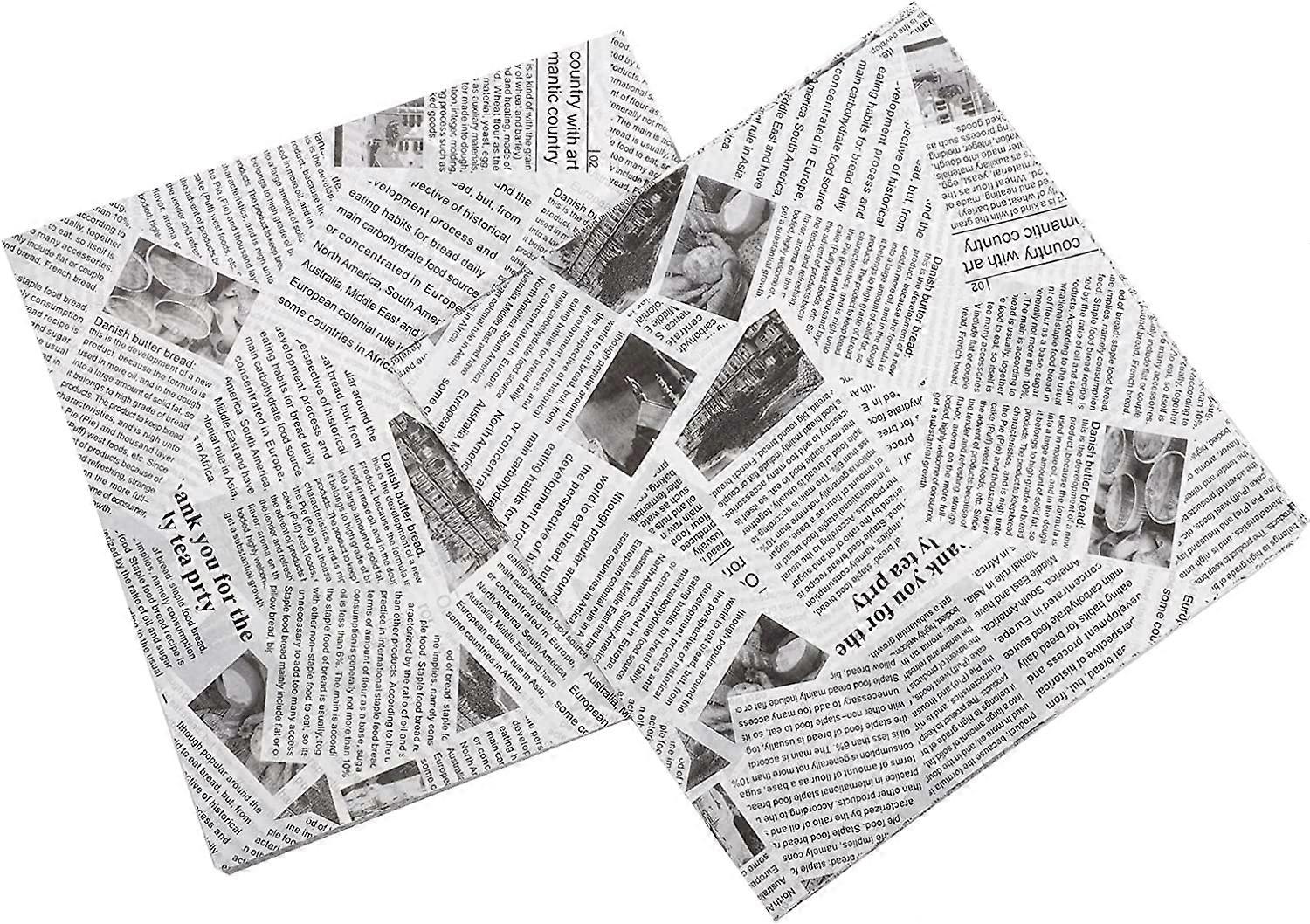 100 Sheets Of Greaseproof Paper, Patterned Pad Paper, Grease Latch Fries, Hamburger Placemat Paper, Snack Tray 18*18cm