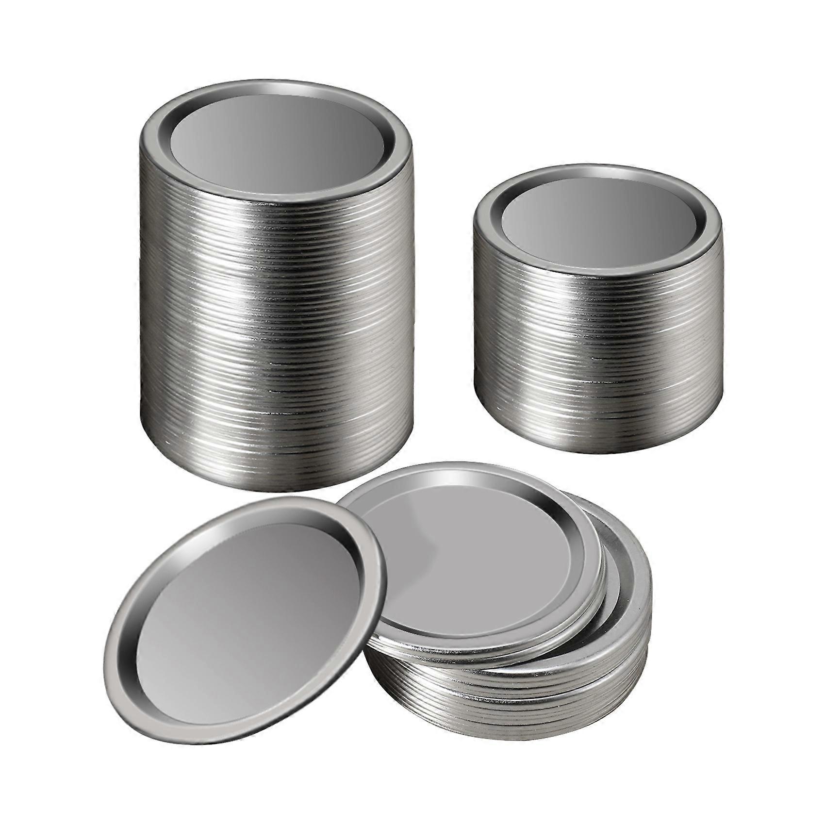 100 Pcs Wide Mouth 86 MM Jar Canning Lids, Reusable Leak Proof Split-Type Silver Lids with Silicone