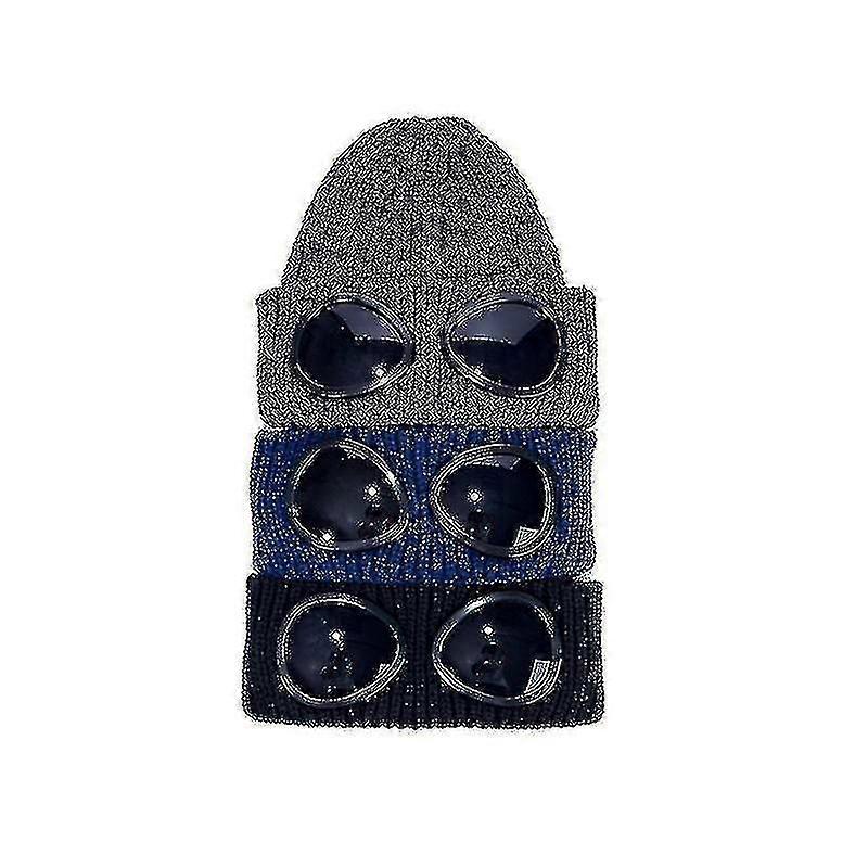 2022 016a Örgü Gözlük Beanie Şapka