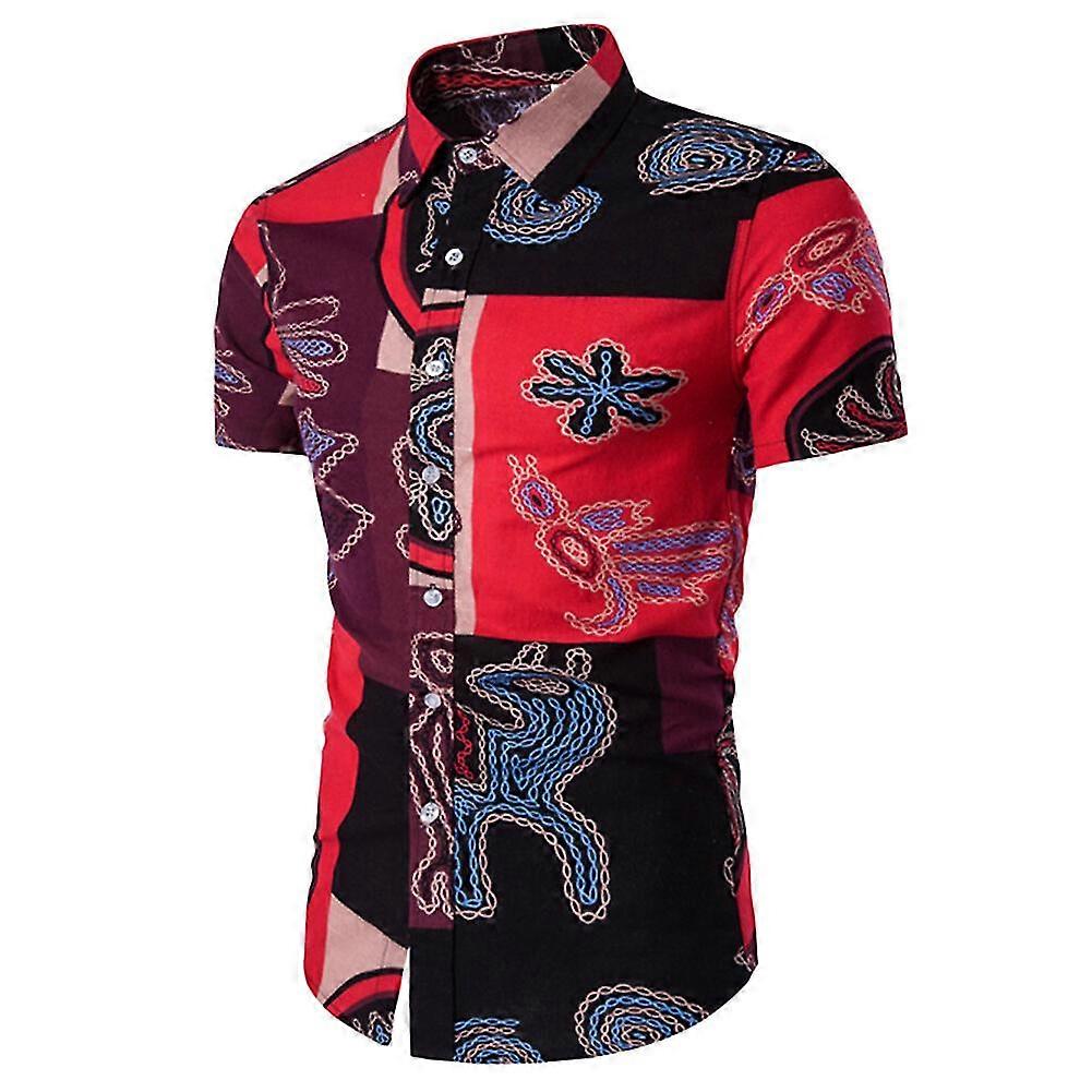 VAWAN férfi alkalmi pamut virágos ing