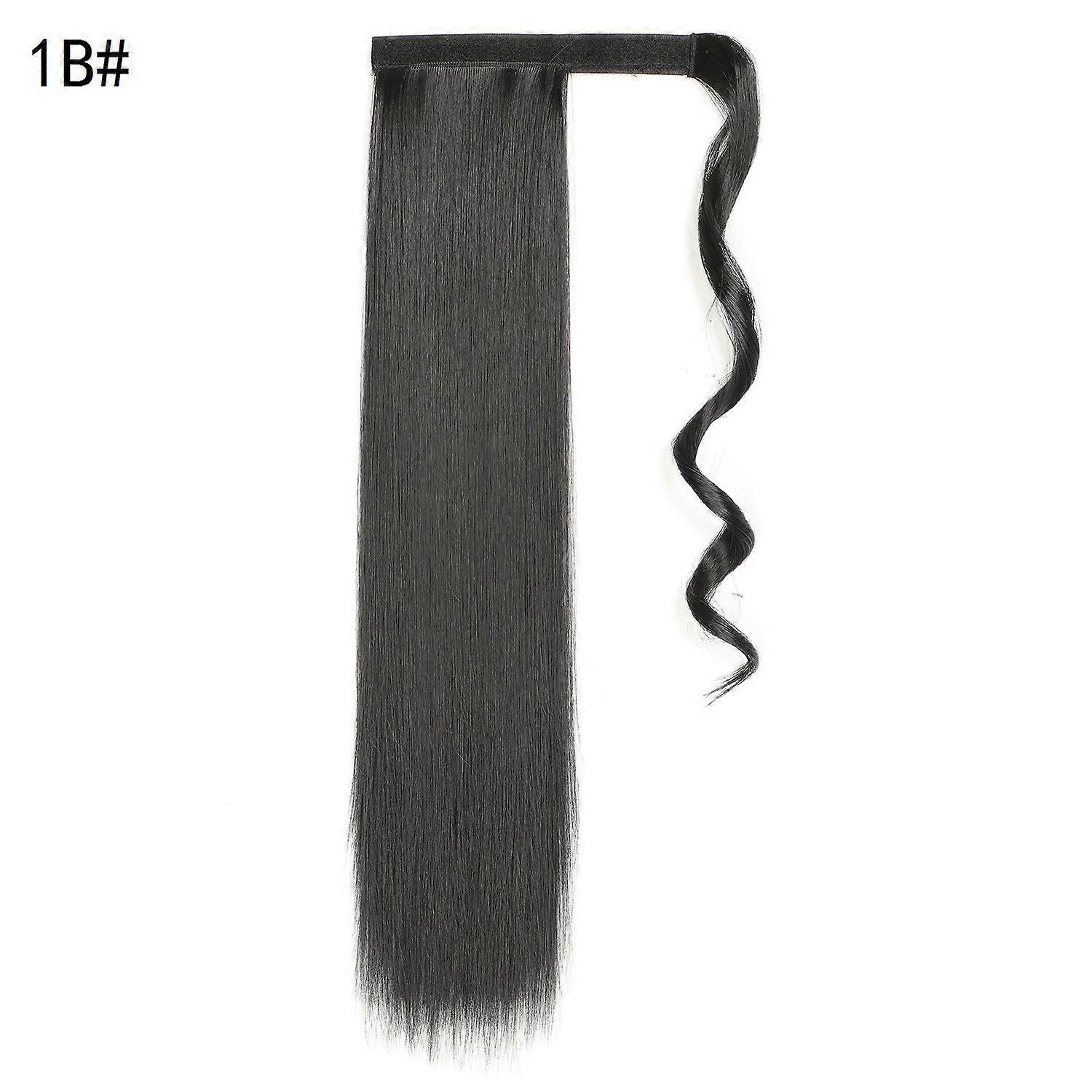 1PCS Ponytail Hairpiece Straight Hair Extension 55cm Long Synthetic Ponytail Hair Extension With Wrap Band Closure (MSTMWS-1B#)
