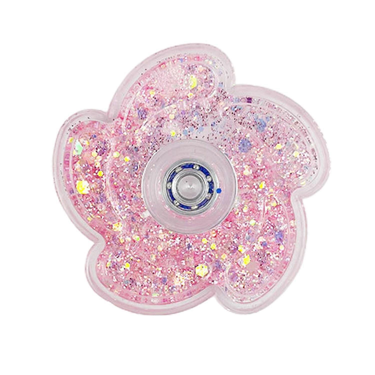 Flower Spinner Fidget Toy Glitter Quicksand Filled Stress Relief Finger Flexibility Training