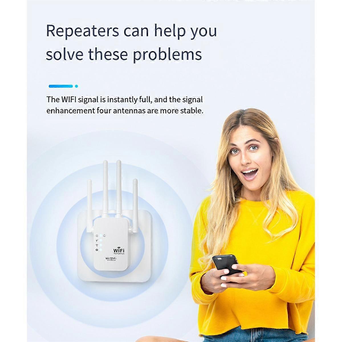 300Mbps WiFi Repeater Drahtloser WIFI Signal Extender Dual Band 5G 2,4G Netzwerkverstärker Langstrecken-WLAN-Router US-Stecker