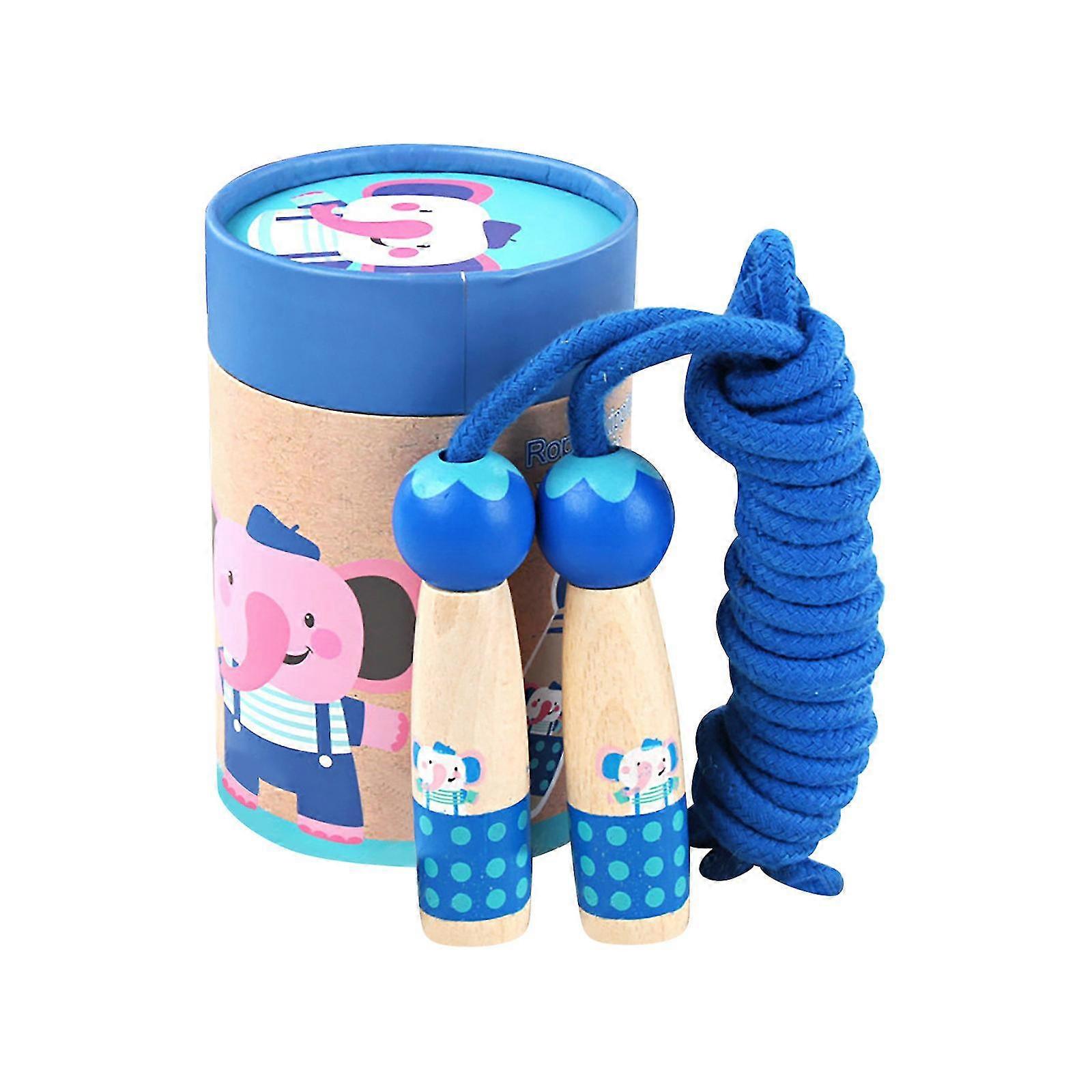 ジャンプロープウッドハンドルスポーツボディビルスキップキッズ調節可能なコットンロップ