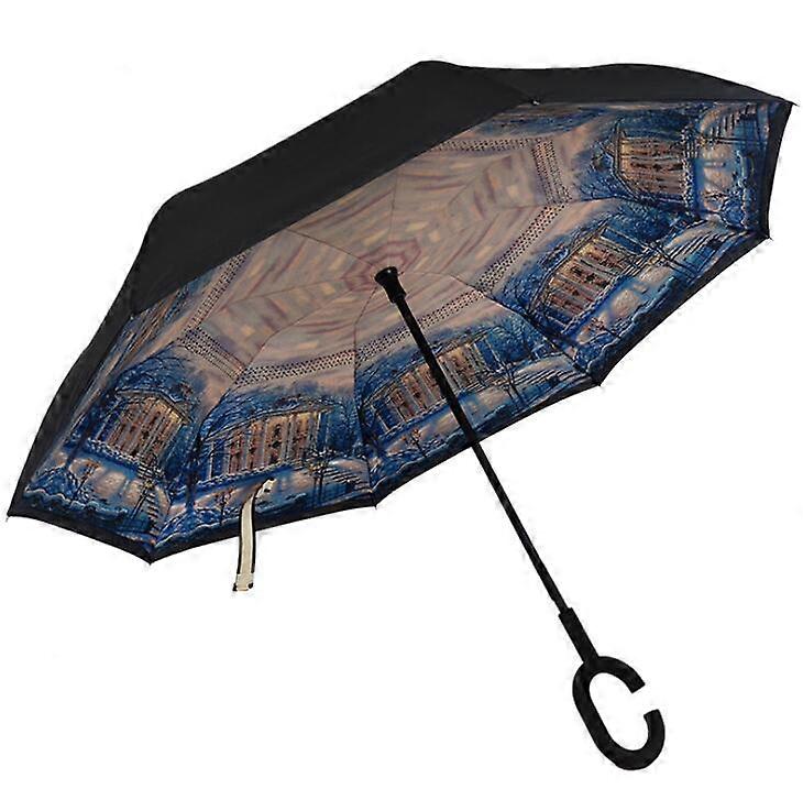 Paraguas Guarda Chuva Invertido Inverted Reverse Car Stand Windproof Rain Upside Down Umbrella Woman C Handle