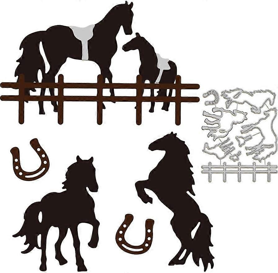 1Pc Realistic Horses Cutting Dies Animal Horse Die Cuts Different Horse Forms Metal Embossing Stencils Template for Card Making Scrapbooking DIY Craft