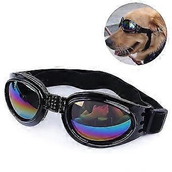 Okulary przeciwsłoneczne dla zwierząt z paskiem, okulary Uv dla psa z paskiem podbródkowym Regulowane, antymgielne i wiatroszczelne okulary przeciwsłoneczne Okulary przeciwsłoneczne dla małych średnich dużych