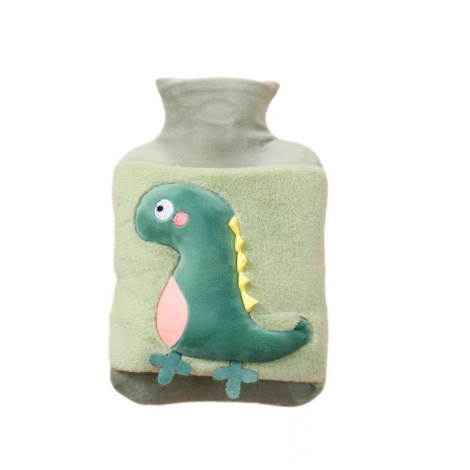 Cute Dinosaur Hot Water Bottle, 1L Large Thickened Delicate Plush Hot Water Bottle with Cover, Explosion-proof and Leak-proof Hot Water Bottle Childre