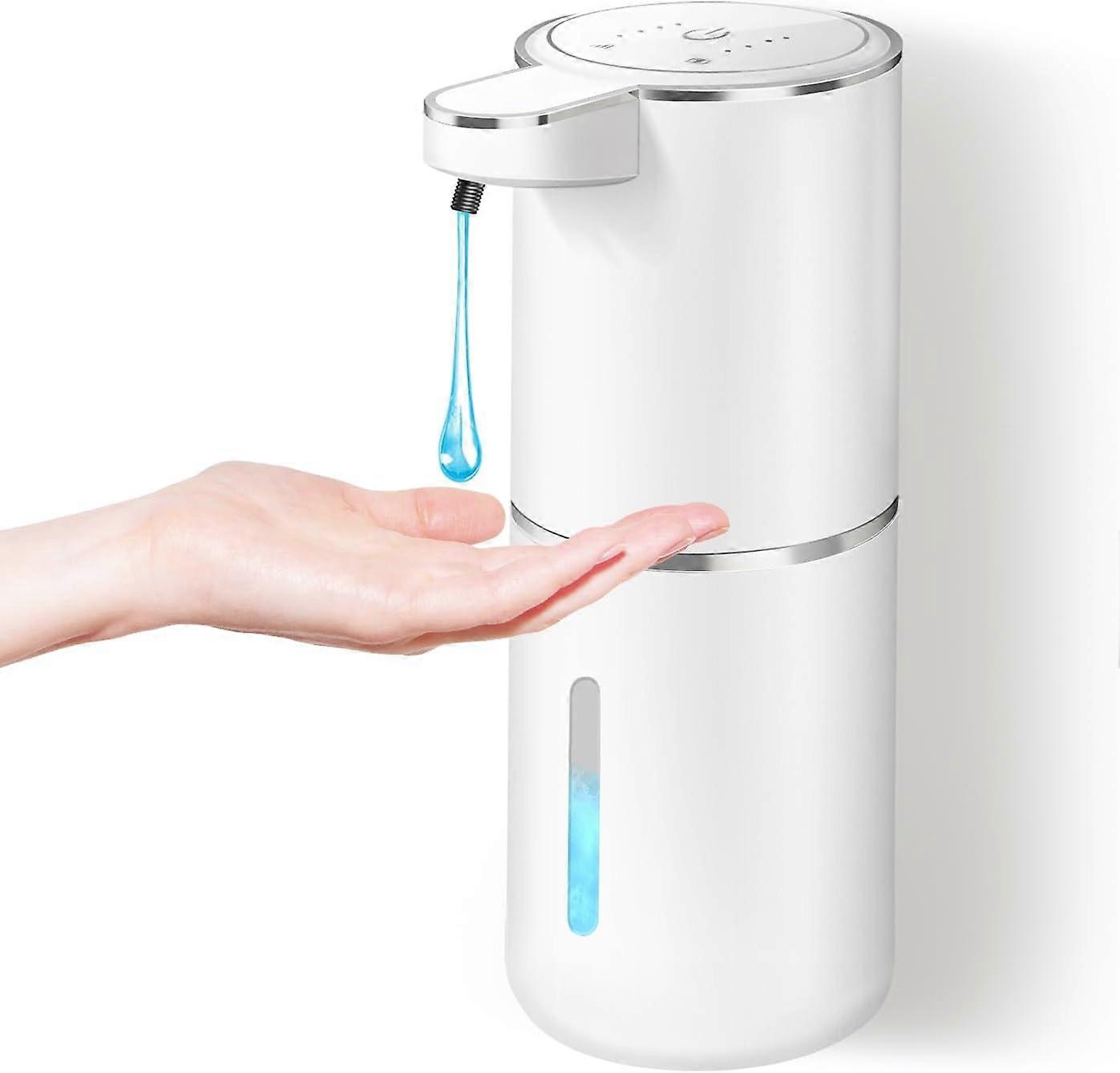 Automatic Soap Dispenser, USB C Rechargeable Soap Dispenser, Wall Mounted, 380 ml, Electric Soap Dispenser with Sensor, 4 Levels Adjustable Soap Dispe