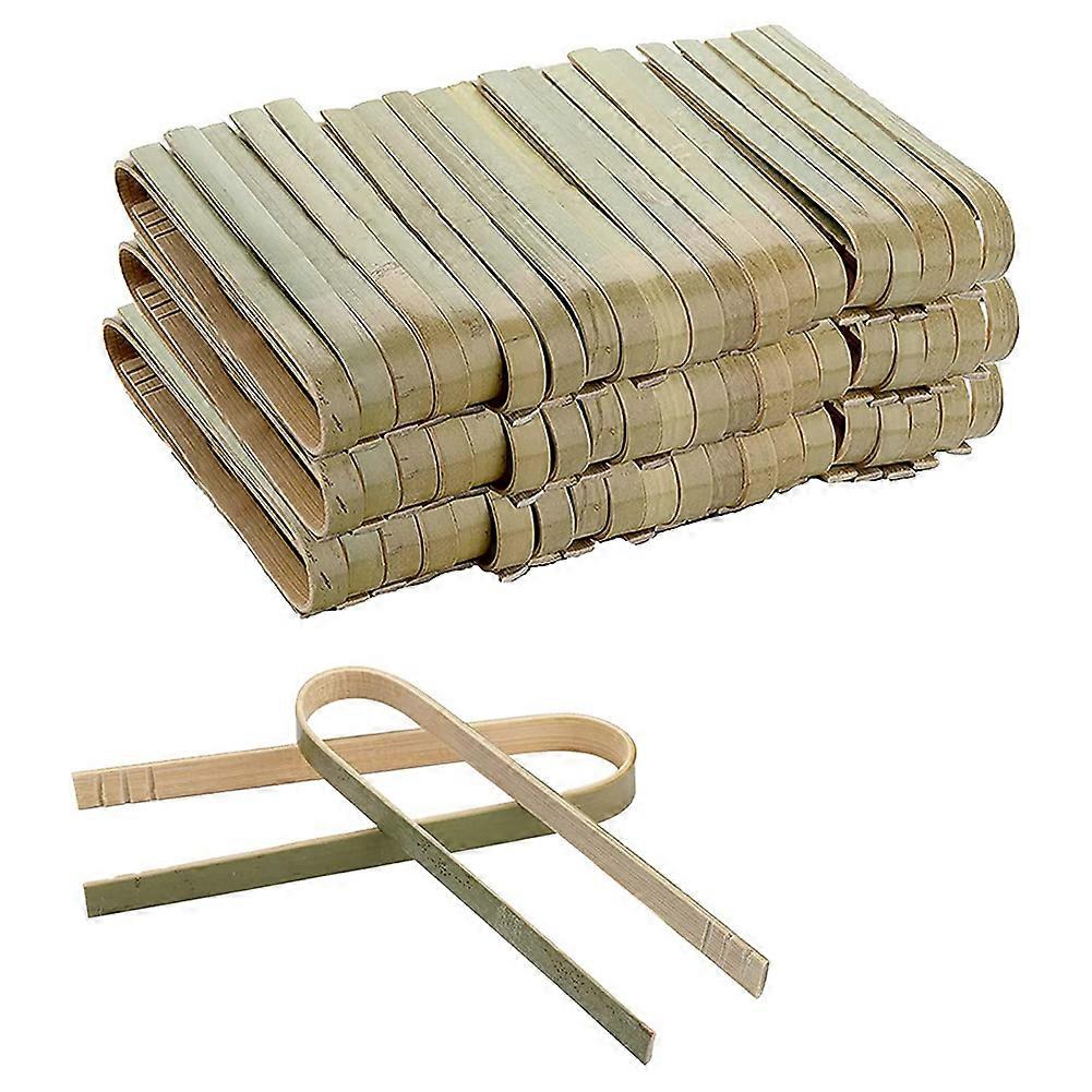 120 Pack Mini Bamboo Tongs, 4 Inch Disposable Tongs, -Friendly Mini Disposable Bamboo Utensils Toas