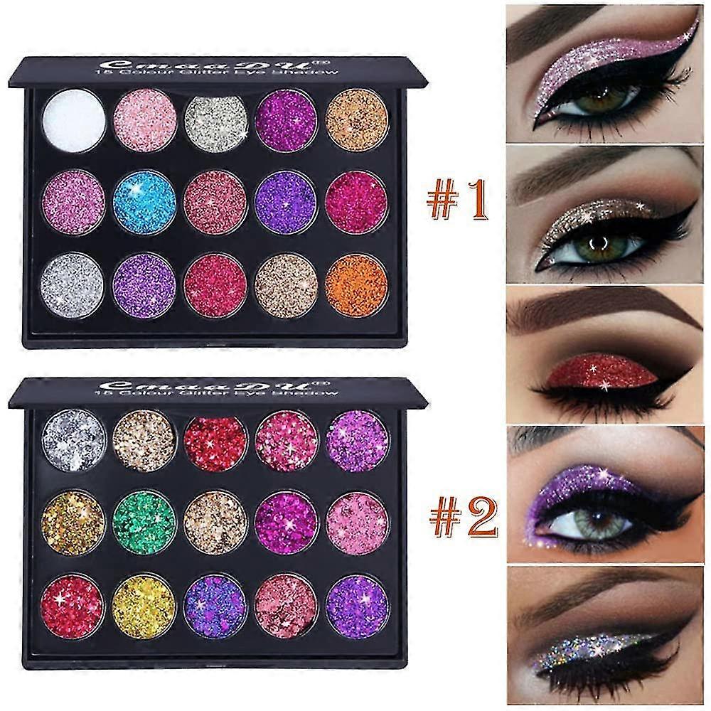 Glitter Sparkle Eyeshadow Palette - 2 Pcs