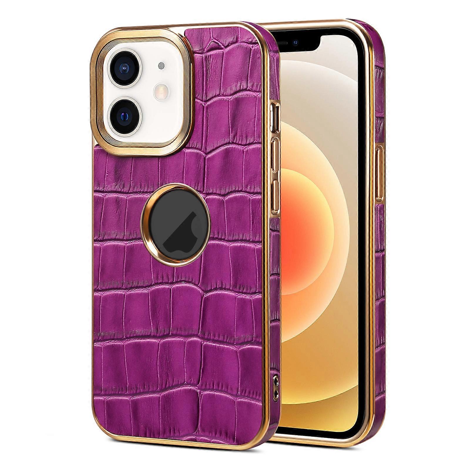 Denior Crocodile Texture PU Case For iPhone 12 / 12 Pro