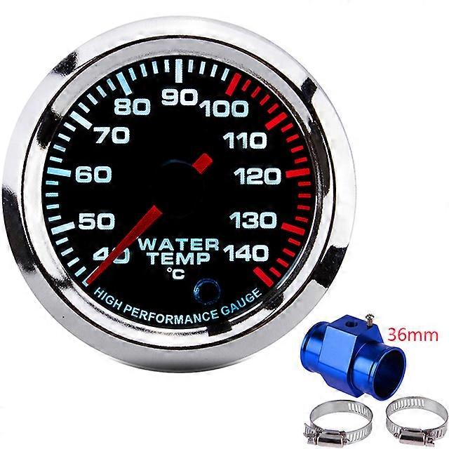 40~140 Celsius 52MM Racing Gauge Water Temperature Gauge Kit Car with Water Temp Joint Pipe Sensor Adapter Radiator 28-40MM