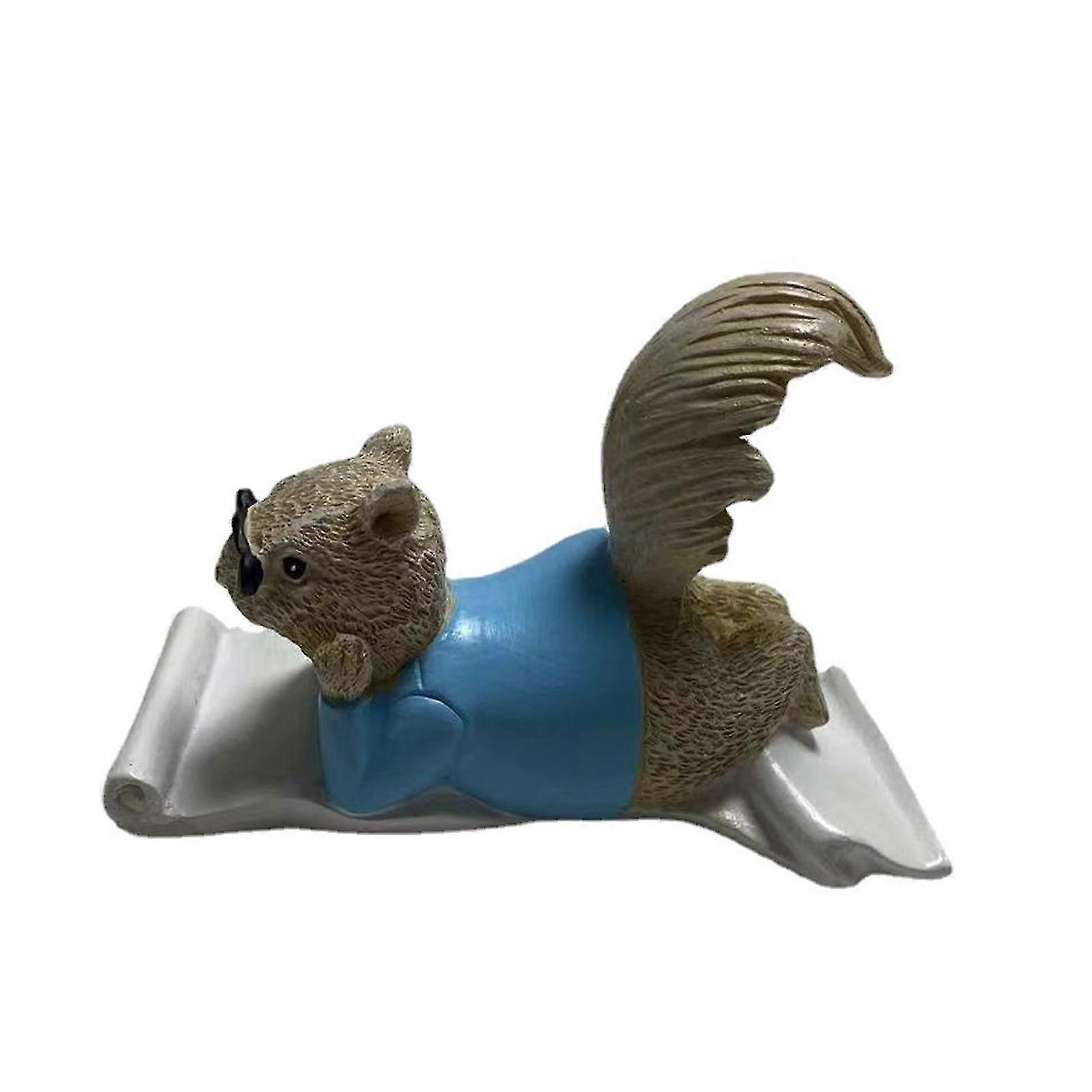 Squirrel Figurine Squirrel Statue Reliable Resin Durable Decor For Reading Bookends