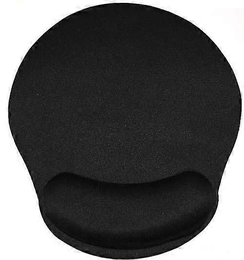 Black-Mousepad with Cushion - Gaming Wrist Rest - Mousepad wrist rest - Comfort with Ergonomic wrist rest - Water-repellent and Washable - PC laptop N
