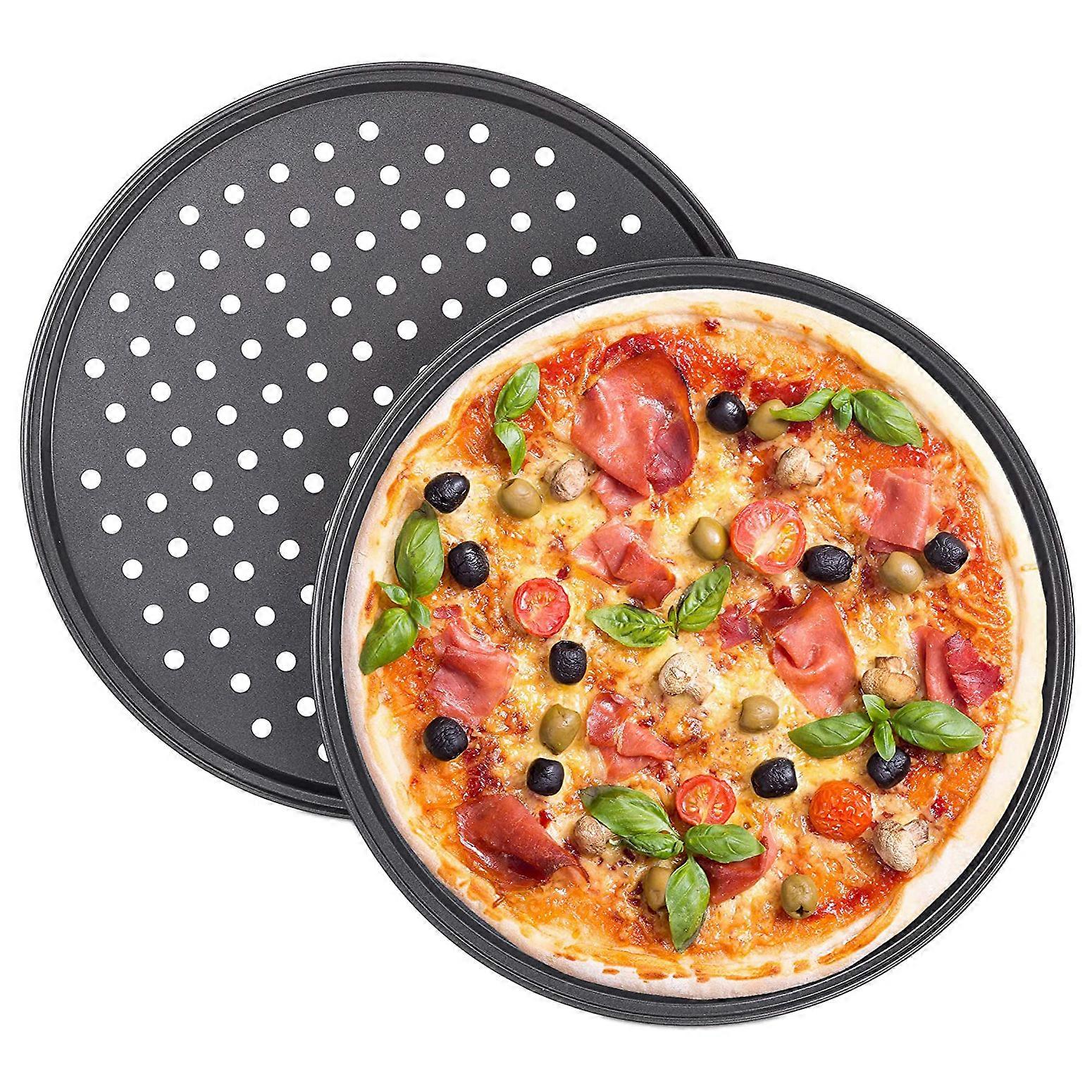 Pizza Pan Round Set of 2 non-stick carbon steel