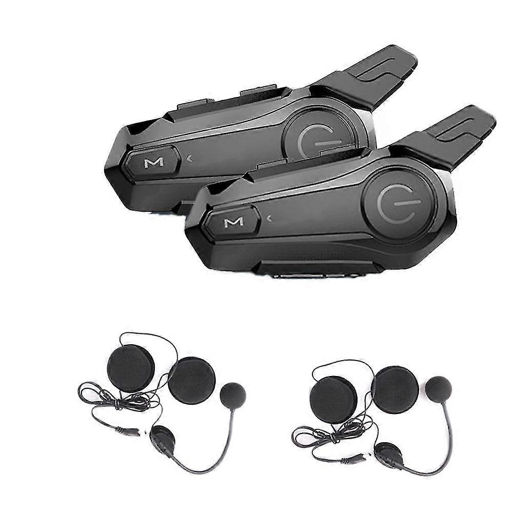 2pcs Bluetooth Intercom Motorcycle Half Helmet Bluetooth Headset For 2 Rider Intercomunicador Wirel