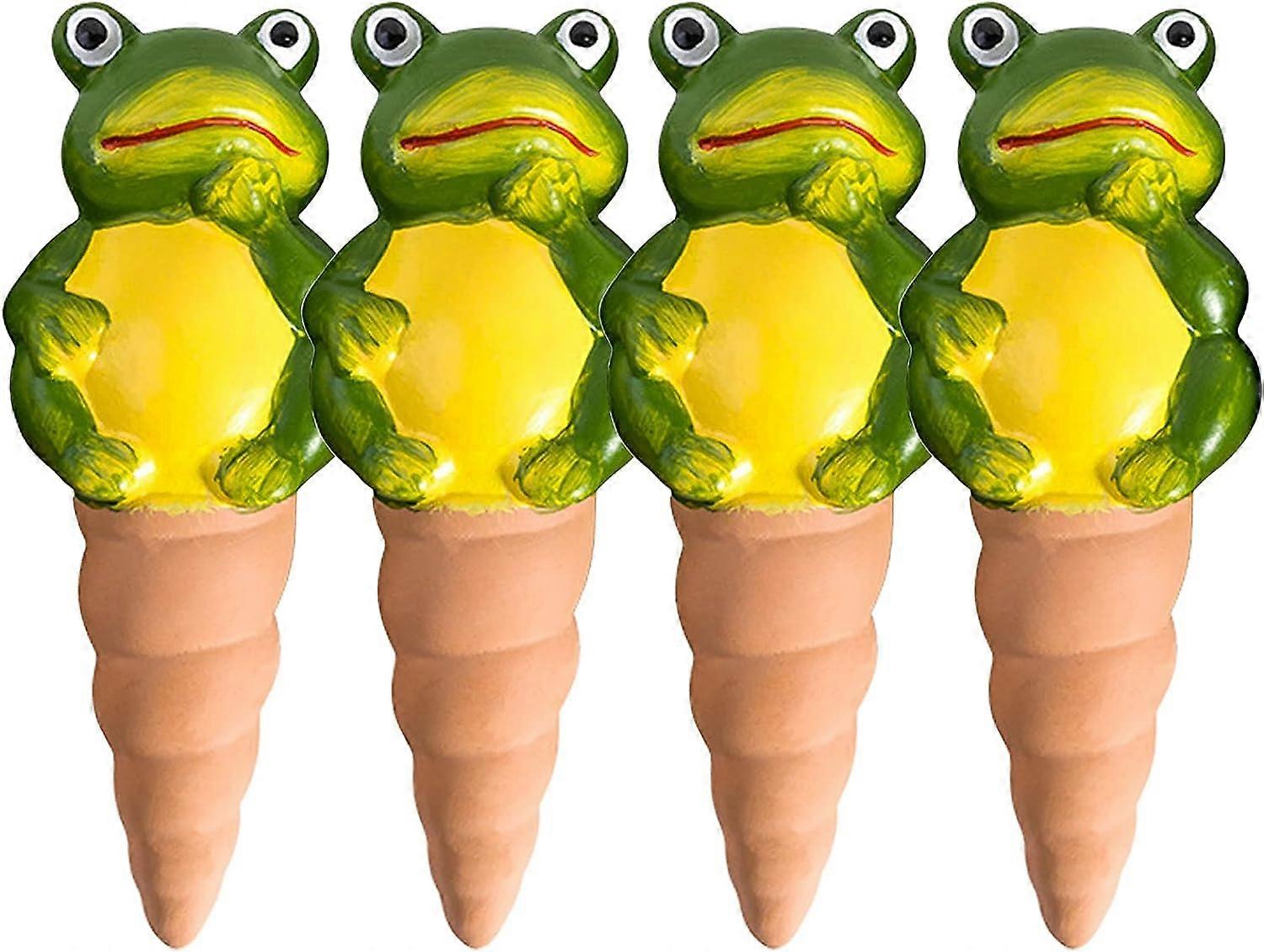 4 Pieces Terracotta Water Dispenser, Animal Shape Watering Cone, Automatic Irrigation Systems for Planting Pot, Indoor Plant Clay Ball, Holiday Wateri