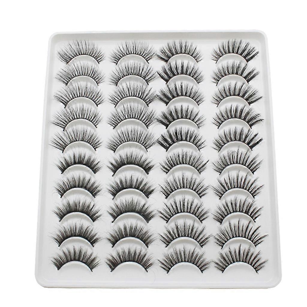 False Eyelashes Natural Look Fluffy 3D Wispy Fake Lashes Multipack 20 Pair