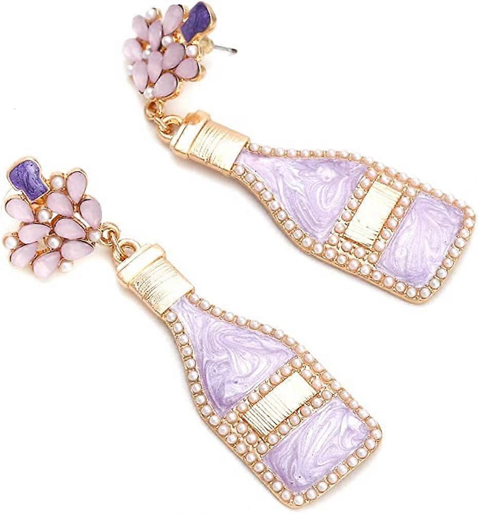 Orecchini A Bottiglia Di Champagne Con Cristalli E Strass – Bijoux Originali Per Donne, Feste, Matrimoni E Capodanno - 2