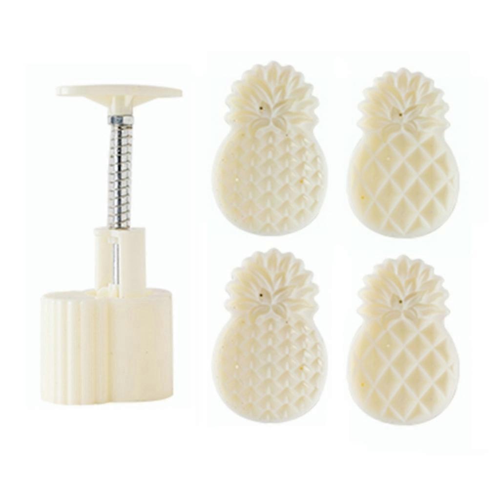 Plastic Mooncake Mold Pineapple Stamp Cookie Cutter Cake Mold for Mid-Autumn