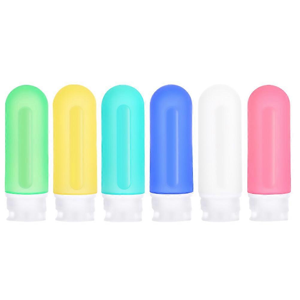 6Pcs Portable Silicone Travel Bottle Set Refillable Leak Proof Empty Bottle
