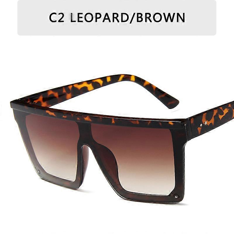 Óculos de sol oversized Mulheres Big Frame Square Flat Top Rebite Gradient Lens Sun Glasses Female Men Vintage Mirror Shades UV400