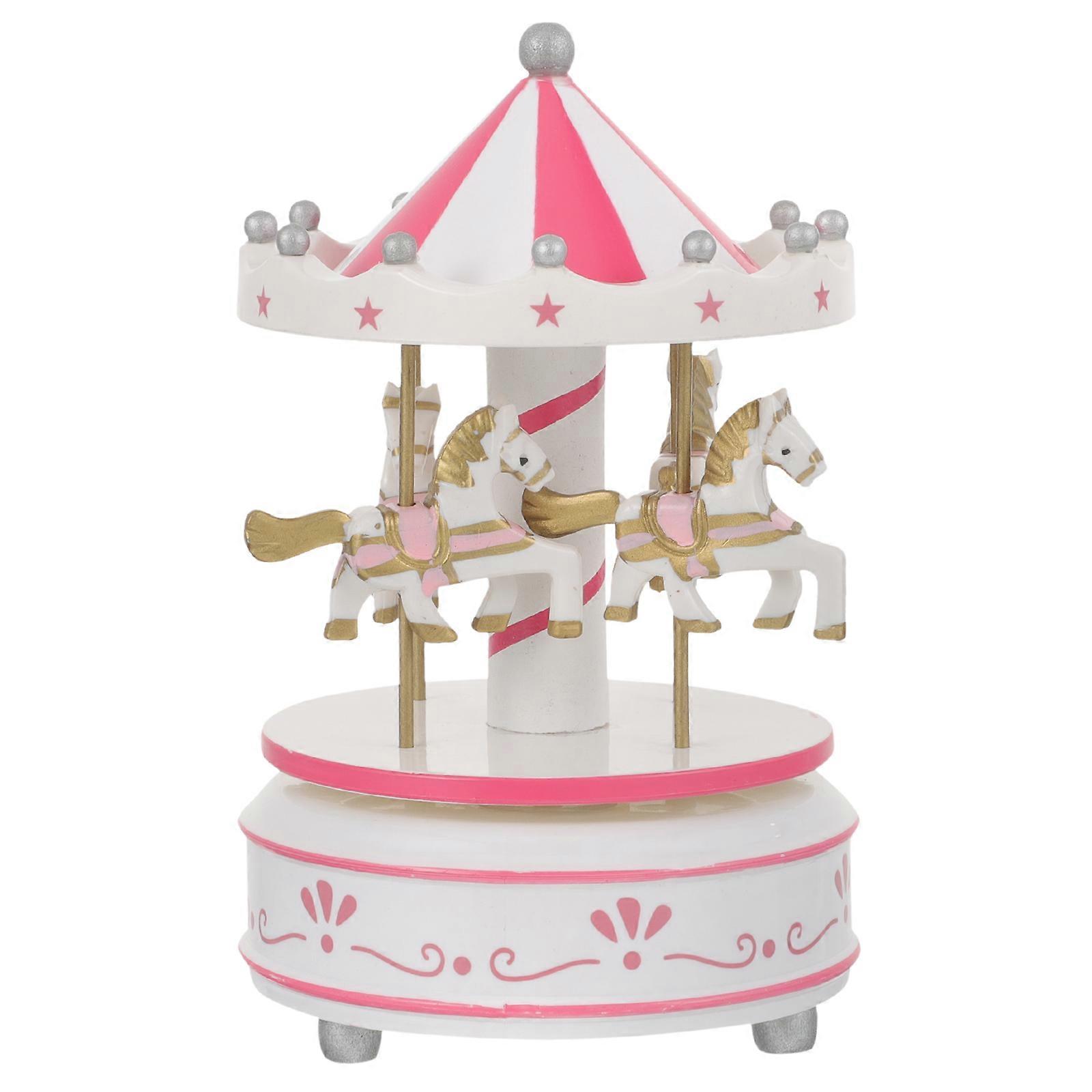 Office Set Desk Accessories Cartoon Music Box Rotating Carousel Ornaments Clockwork Music Box Manual Music Box