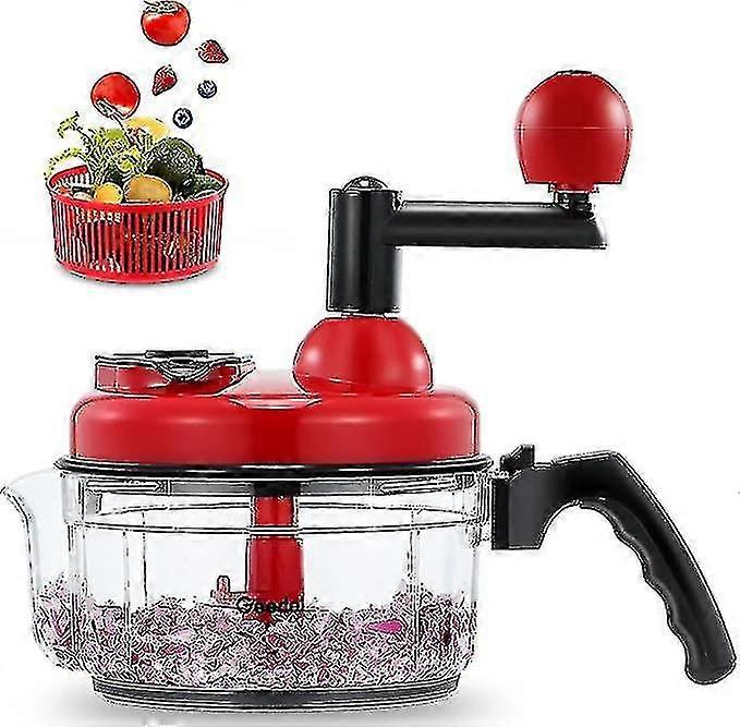 Manual Food Chopper, Vegetable Quick Chopper Manual Food Processor, Easy To Clean Food Chopper Blender, Rotary Onion Chopper For Garlic, Salads, Salsa