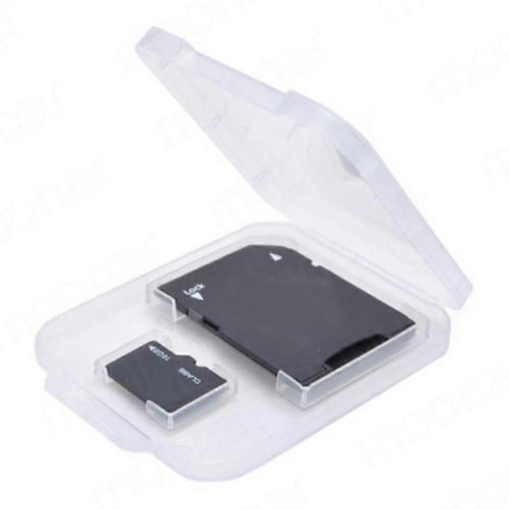 5pcs Clear Plastic Memory Card Case Stick Micro Sd Tf Card Storage Box Protection Holder