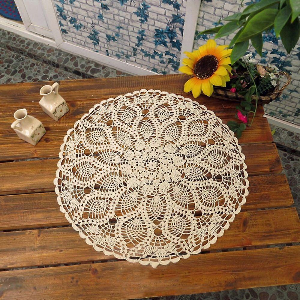 New,suitable Handmade crocheted  lace  round tablecloth 60 cm