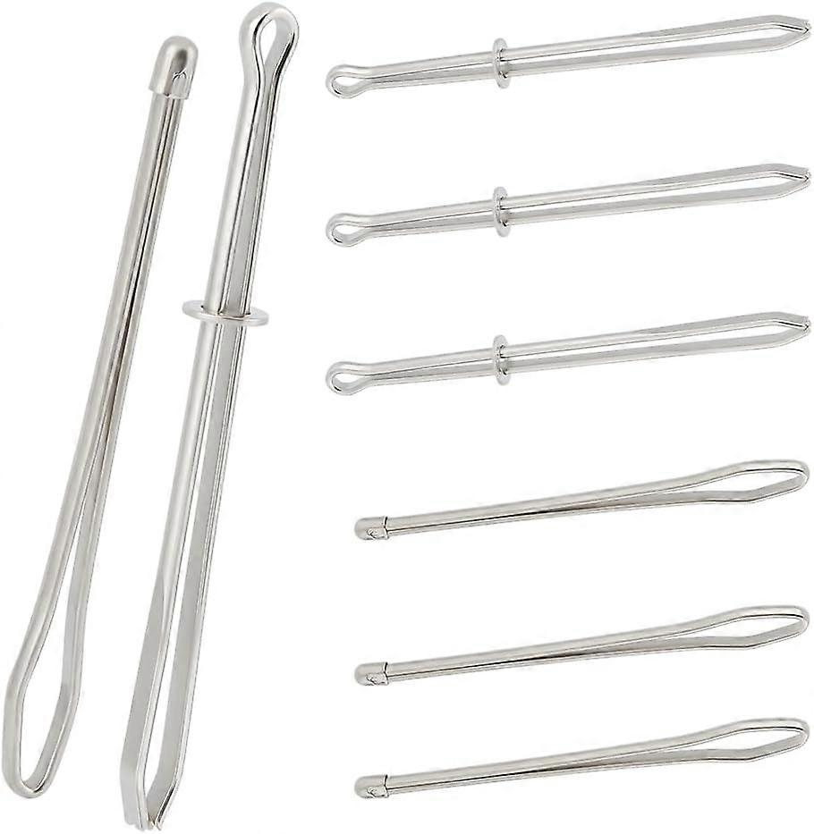 DIY 8pcs 2 Styles Platinum Iron Drawstring Threaders Easy Threader Tools Easy Pull Drawstring Threader with Tweezer for Elastics Sewing Hoodie String