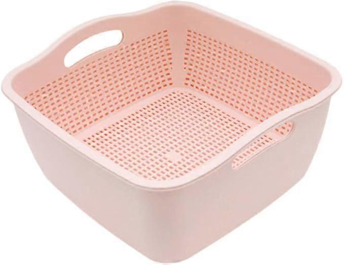 Double-layer Draining Basket Plastic Kitchen Food Strainer Bowl Vegetable Washing Basket Multifunction Kitchen