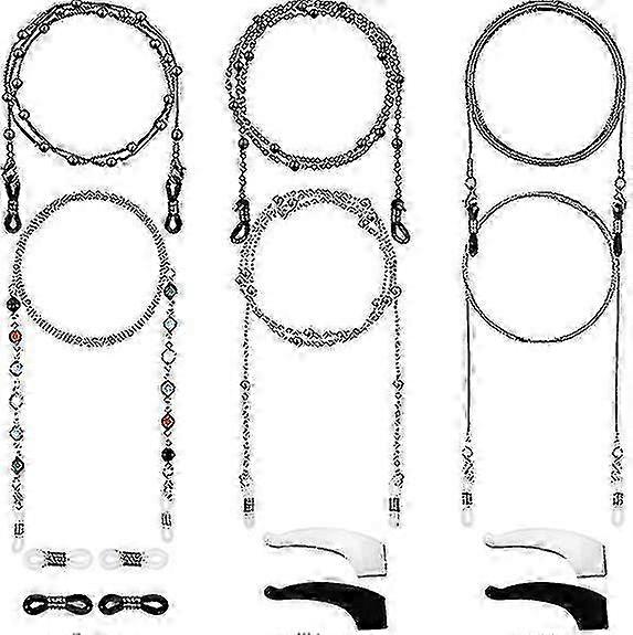 Eyeglass Chains - 6 Pcs Elegant Beaded Eyewear Retainer Strap Holder