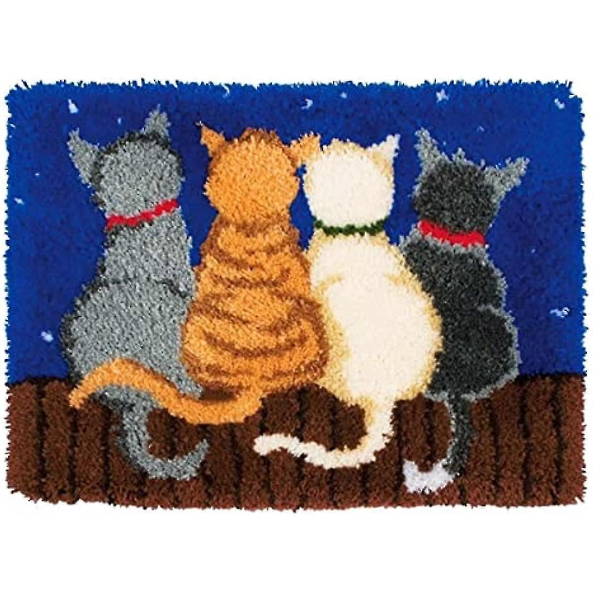Latch Hook Kits Rug Making Crafts with Colorful Pattern Printed 52 * 38cm