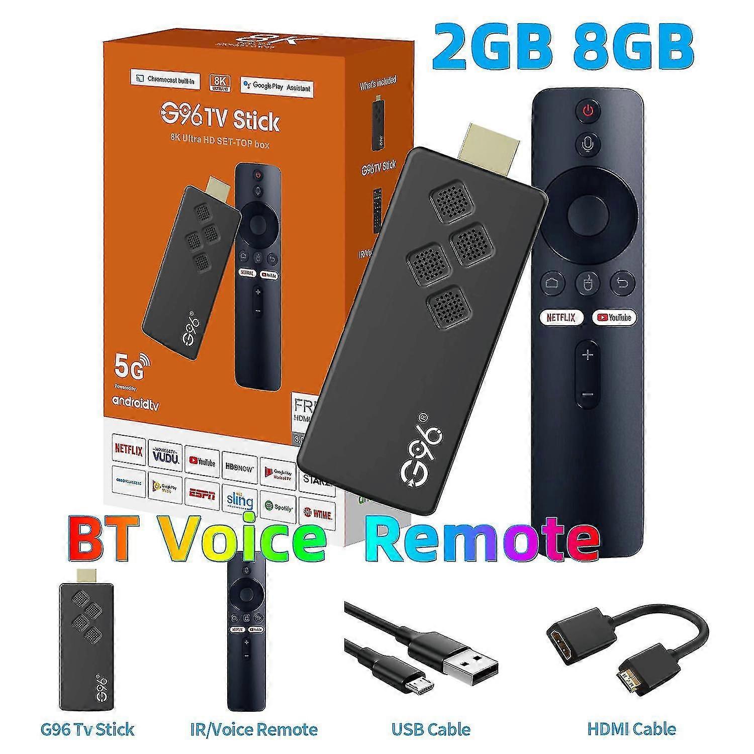 G96 4k Smart Tv Stick Android 10 Atv Os Top Set Box Allwinner H313 2gb16gb 2.4g/5g Wifi Bluetooth4 Youtube Media Player