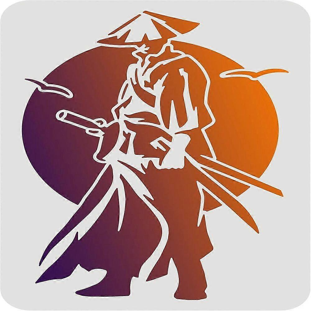 1pc Chinese Swordsman 29.7x21cm China Heroes Drawing Stencil Reusable China Ancient Knight Stencil Paladin Stencil for Painting on Wood Fabric Paper W