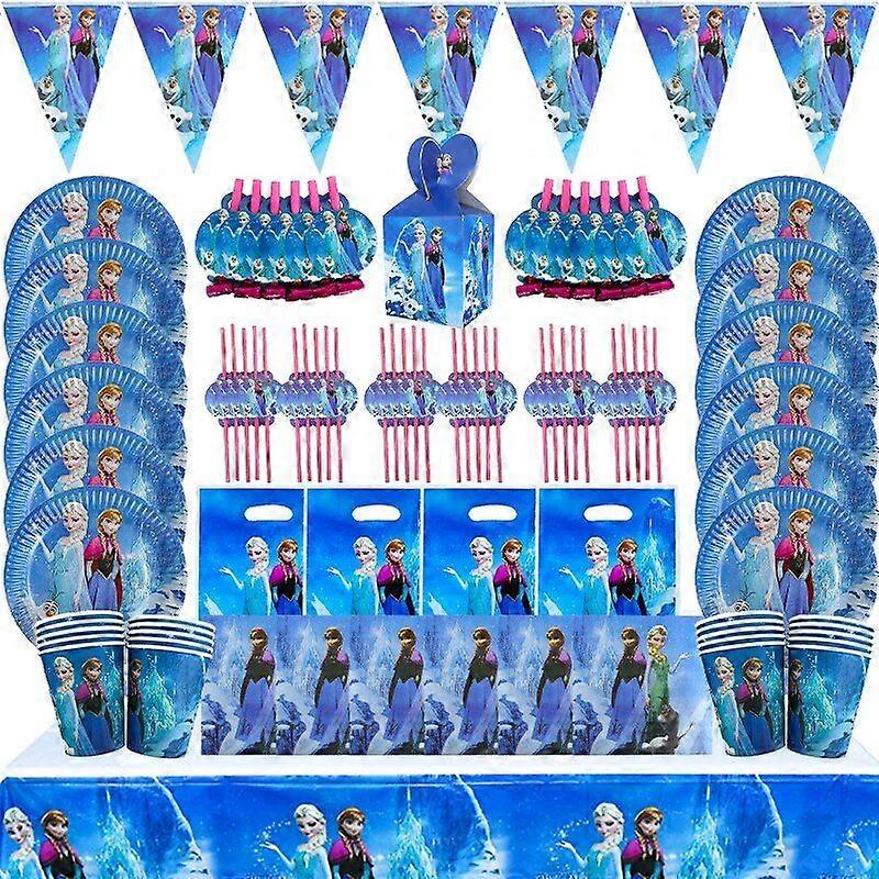 Frozen Birthday Party Decorations Set Tableware Supplies Paper Napkins Plates Cups for Kids Happy Child Birthday Party