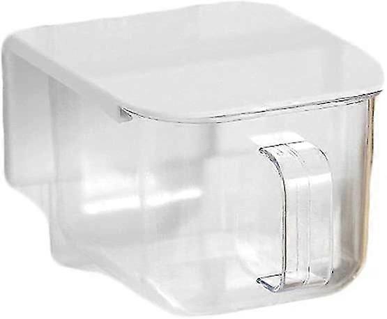 3 قطع من أدوات المطبخ المثبتة على الحائط مع ملعقة ، أداة توابل ، صندوق توابل ، برطمان توابل ، شاكر ملح (أبيض)