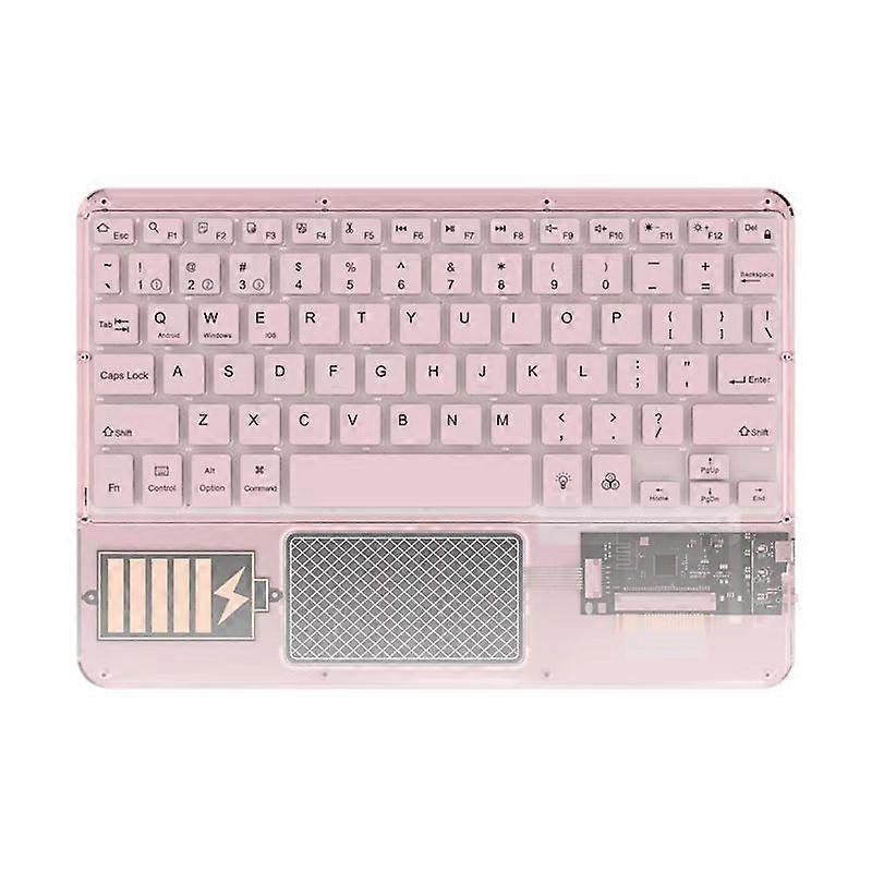 Transparent RGB Bluetooth Keyboard with Touchpad Rechargeable Wireless Keyboard for iPad Android iOS Windows Tablet