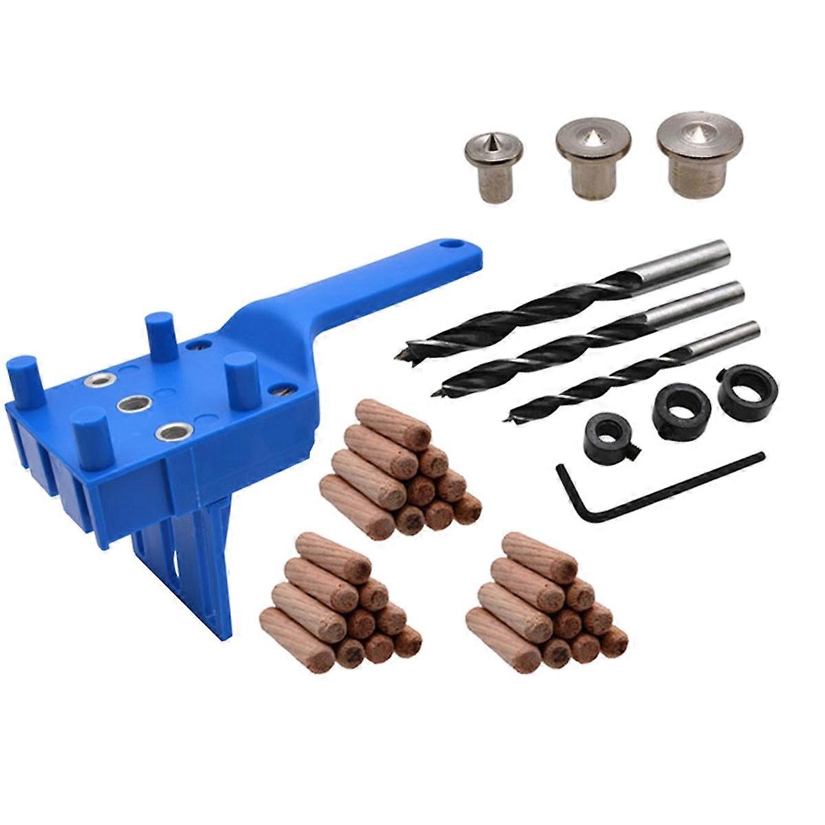 41pcs 6/8/10mm Drill Bit Woodworking Dowel Jig Drilling Doweling Hole Saw Drill Guide Hole Locator Blue