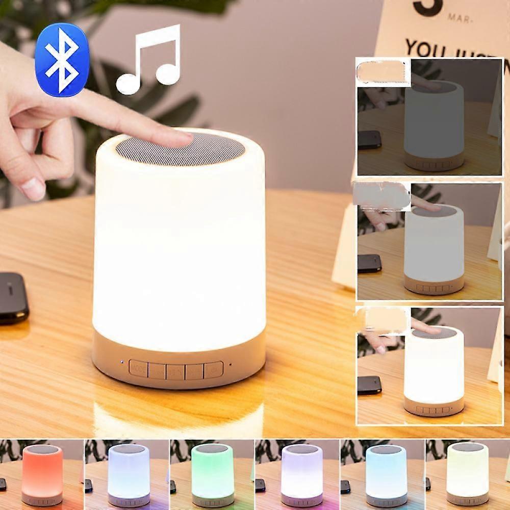 Bluetooth speaker desk lamp-desk lamp with USB port-touch-dimmable warm white lamp-very suitable for use as a bedside table, living room-White