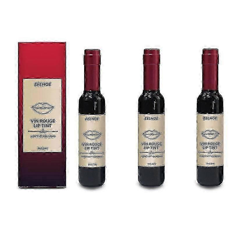 زجاجة النبيذ الأحمر الشفاه الصقيل صبغ الشفاه السائلة ملمع الشفاه ترطيب لا يتلاشى زجاجة النبيذ الأحمر أحمر ماكياج أحمر المخملية بالجملة