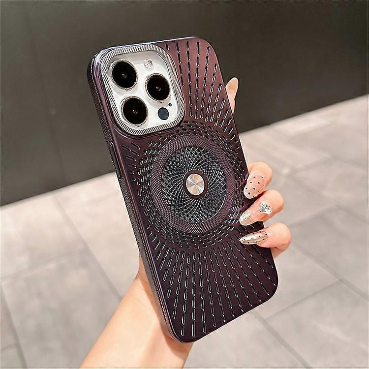 Compatible For iPhone 16 Pro Max Case Compatible with MagSafe Heat Dissipation Electroplating PC Phone Cover